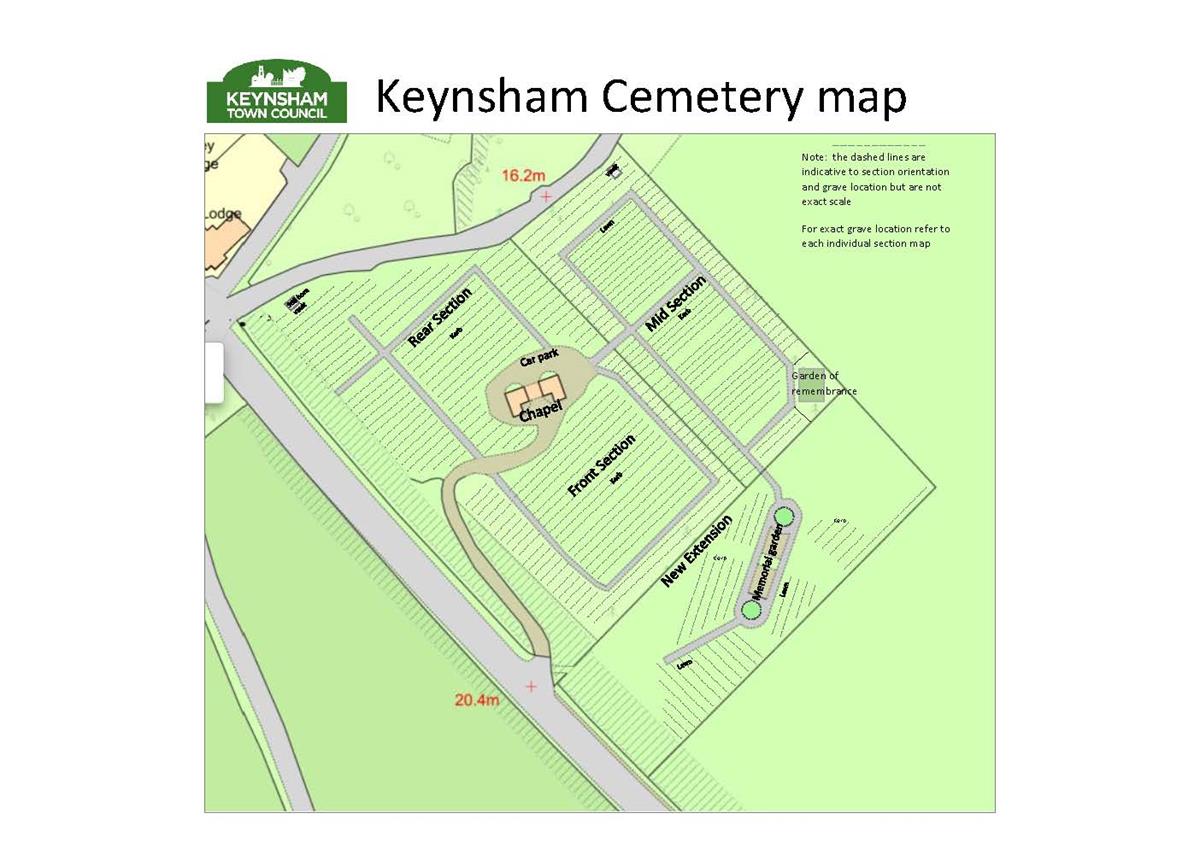 Keynsham Cemetery Keynsham Town Council KEYNSHAM CEMETERY MAP Jan. 2023 